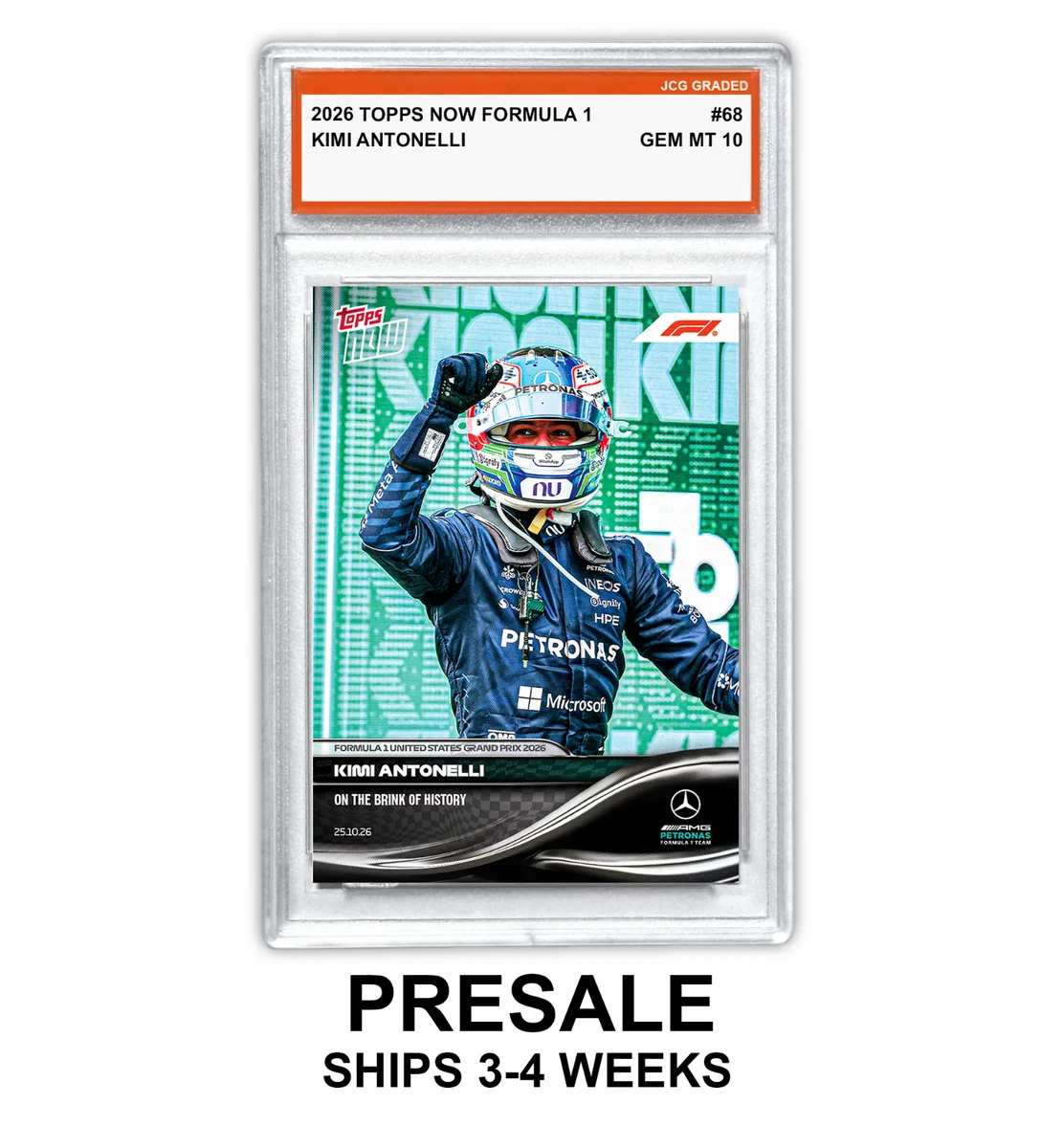 Kimi Antonelli 2026 Topps Now #68 Fórmula 1 gema graduada como nueva 10 - preventa