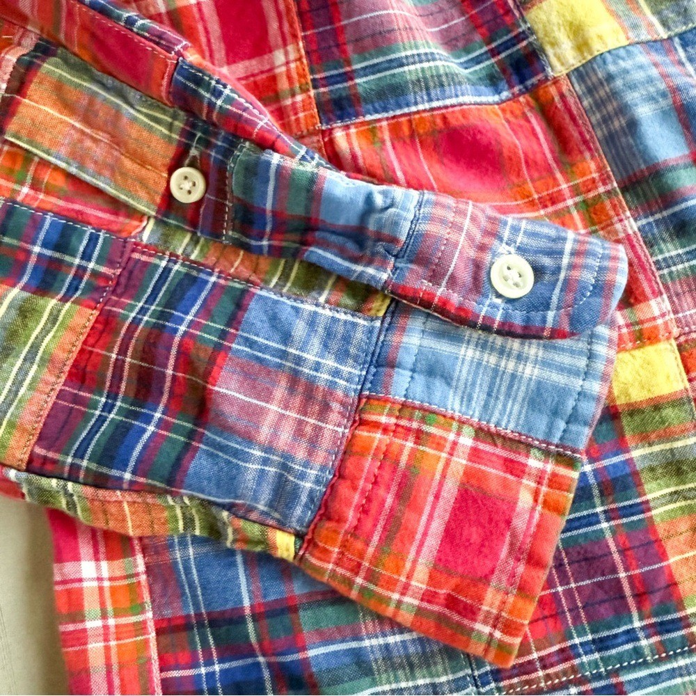 Ralph Lauren Madras Patchwork Button Down Shirt M… - image 5