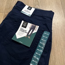 Member  s Mark Men  s Mason Straight Fit Pants Blue Size 40x32  NEW Stretch