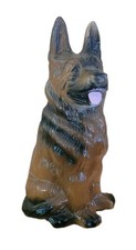 German Shepherd Figurine Porcelain 6" High Glossy