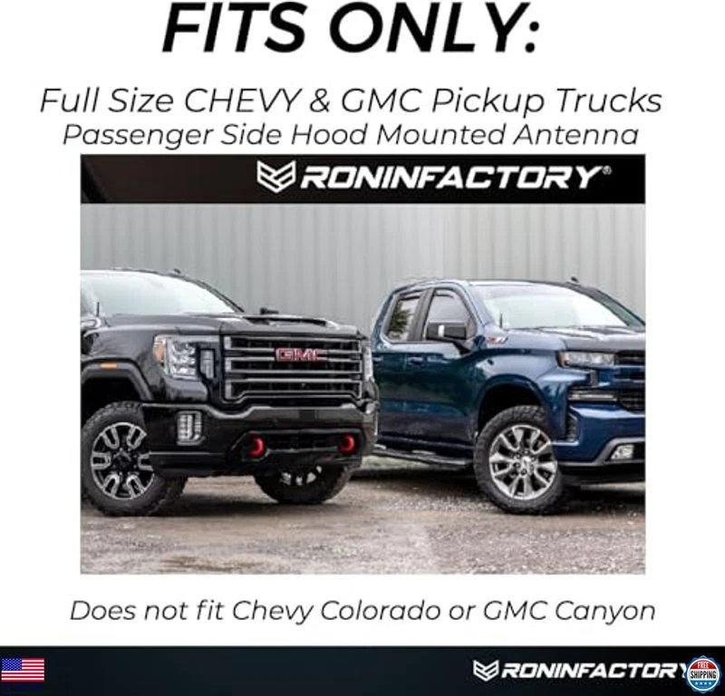 Antena Bullet RONIN FACTORY Chevy Silverado e GMC Sierra Trucks - Caminhão calibre 50 - Imagem 2 de 4