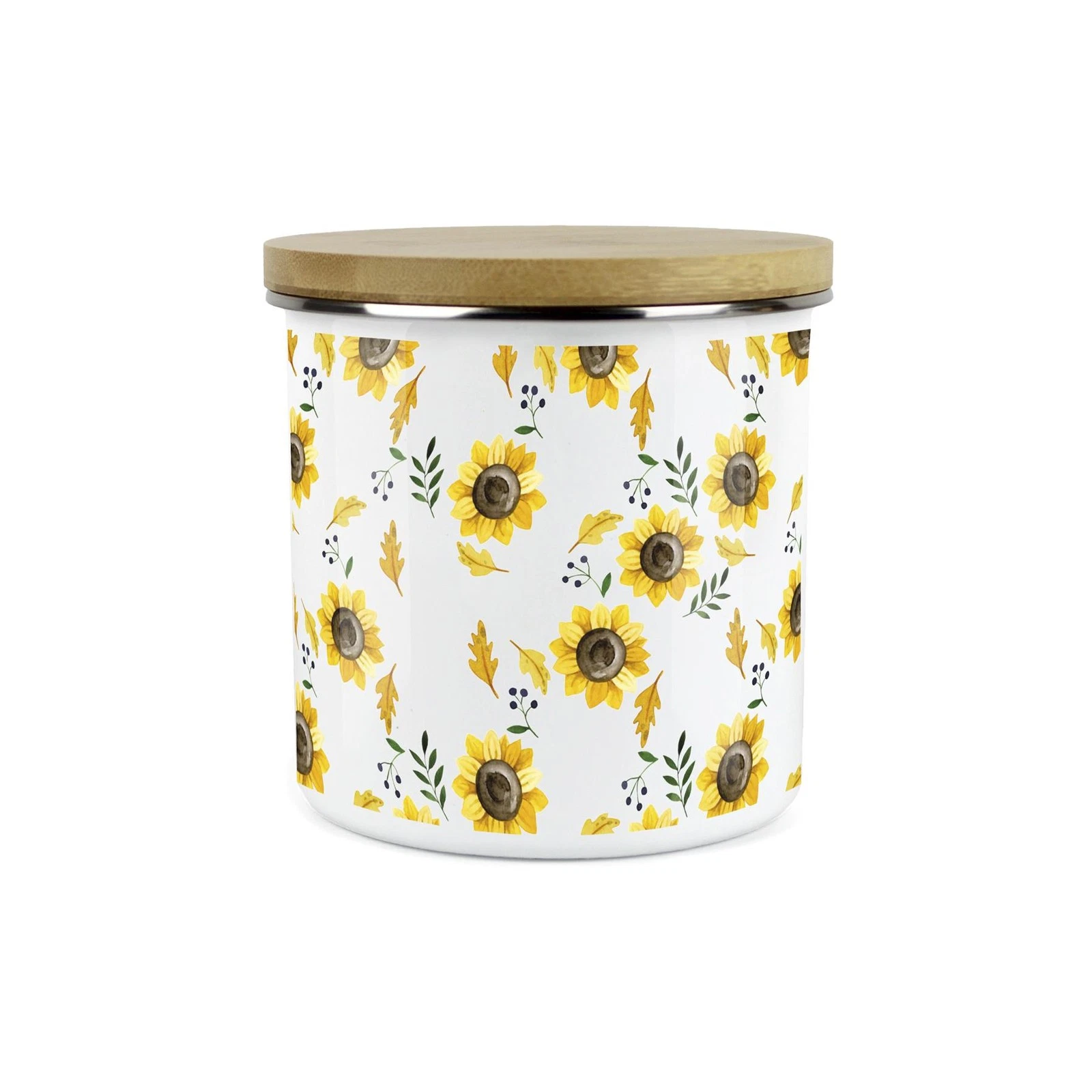 Kitchen Countertop Storage Canister - Sunflowers Yellow Kitchen Storage Jar