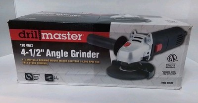 Drill Master 4-1/2'' Angle Grinder Electric, 120V, 69645, 10000RPM