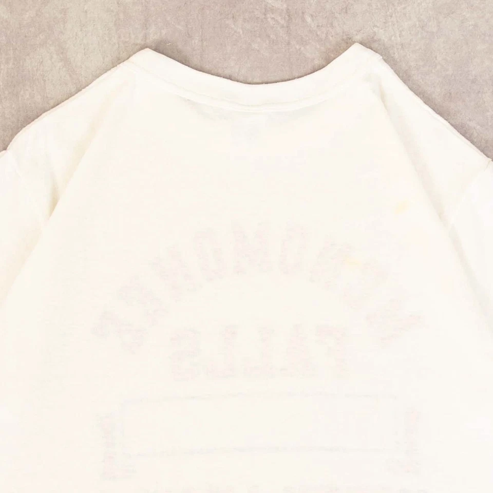 Camiseta Champion Vintage Años 90 Menomonee Falls Gráfica L Mujer Blanca Colegial Foto 4 de 4