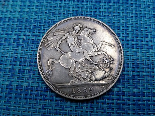 π¬π§ Great Britain Crown 1889 KM-765 vf Silver 0.925 Coin 042426-8