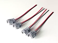 Pack 4 Female Fuel Pigtail Injector Plug Connectors Fits NIPPON DENSO SUMITOMO