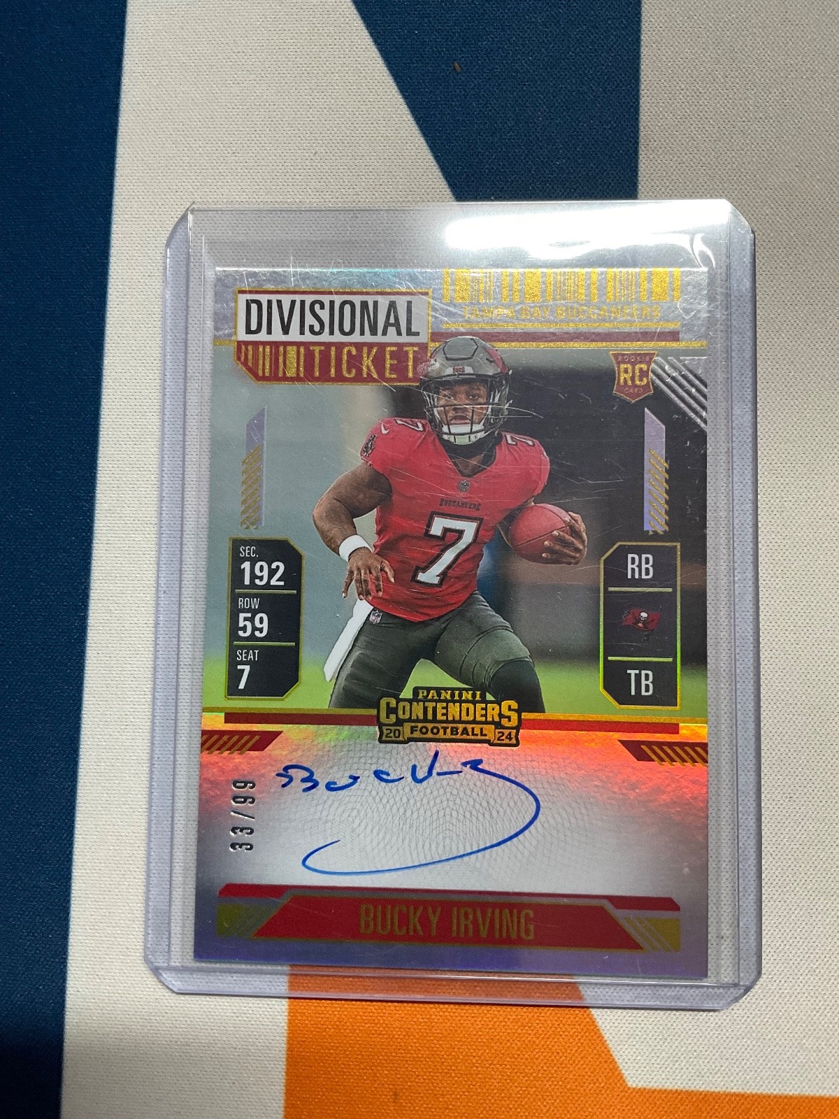 2024 Panini Contenders - Rookie Ticket RPS Bucky Irving Divisional Ticket /99