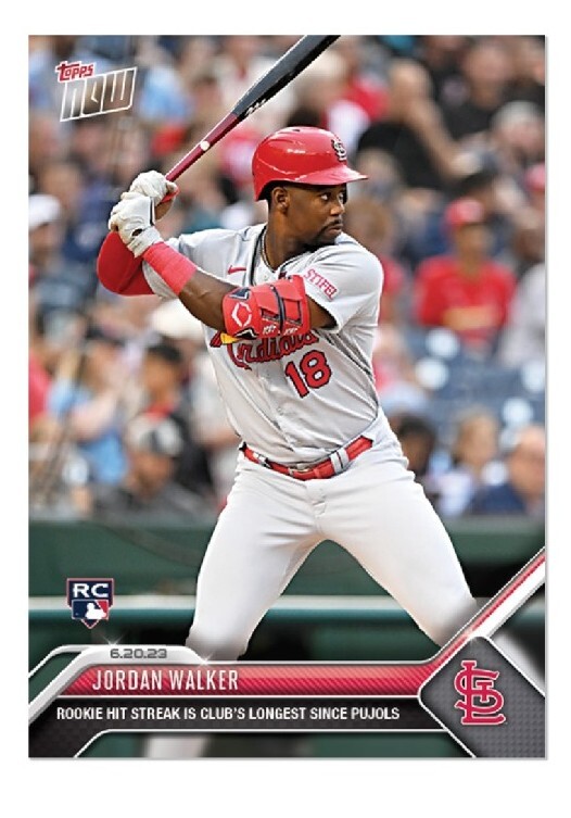 💥2023 TOPPS NOW Card #471 Jordan Walker RC Hit Streak Is Club Longest