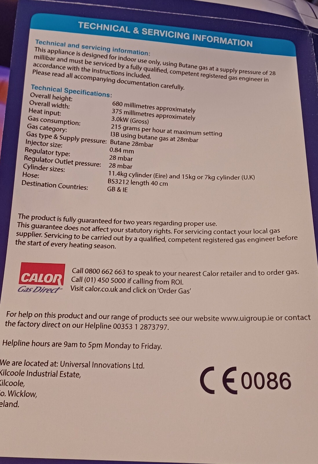 portable indoor calor gas heater eBay