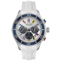 Nautica Men's 46mm White Silicone Band Steel Case Quartz Watch Nad16536g Nautica Men's 46mm White Silicone Band Steel Case Quartz Watch Nad16536g