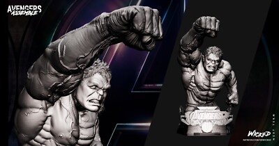 Statue Buste Hulk En Résine Marvel - Occasion, Marques D'usure Superficielles, Couleur Verte