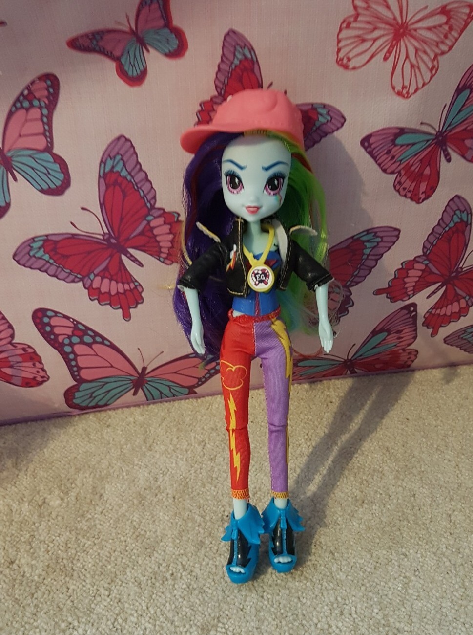 Cappello e collana My Little Pony Equestria Ragazze Rainbow Dash. Bellissimo Con