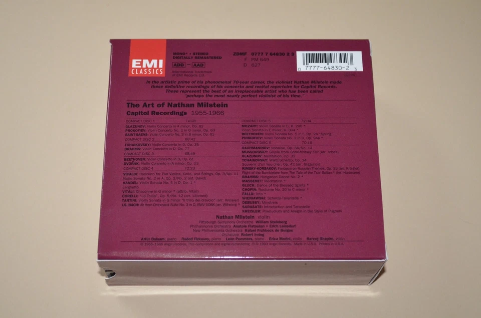 Nathan Milstein – The Art Of / EMI Classics 1993 / USA / 6CD Box / Rare - Bild 3 von 3