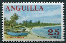 ANGUILLA 1967-68 25c SG26 mint MNH FG Beech A90 King Air over Island Harbour B02
