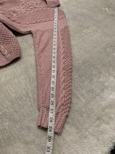 Deidre McGuire Pima Cotton Knit Long Sleeve Pink Ireland Heavy Sweater Medium - Picture 5 of 7
