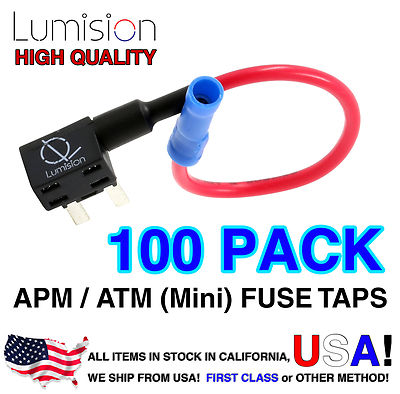 100 PACK Lumision Add-A-Circuit Mini ATM APM Fuse Tap Lot Dash Cam Radar Install