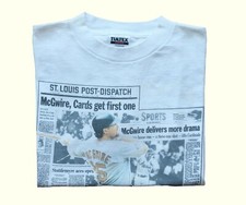MLB ST LOUIS CARDINALS MARK McGWIRE BASEBALL VTG TULTEX T SHIRT YOUTH L 14-16