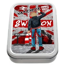 Personalised Swindon Tobacco Tin Football Retro 2oz Baccy Tin Skin Head SK58