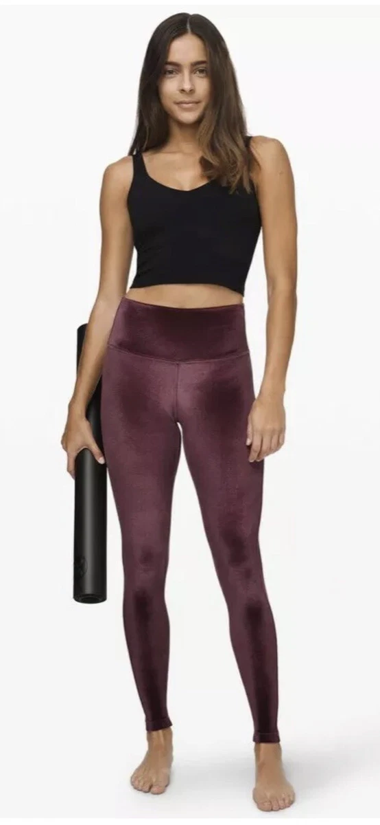 NWT Lululemon Wunder Under Lounge HR velvet Tight Sz 8 Garnet High