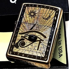 ZIPPO Egyptian Mythology Horus Onyx Antique Brass Regular Lighter