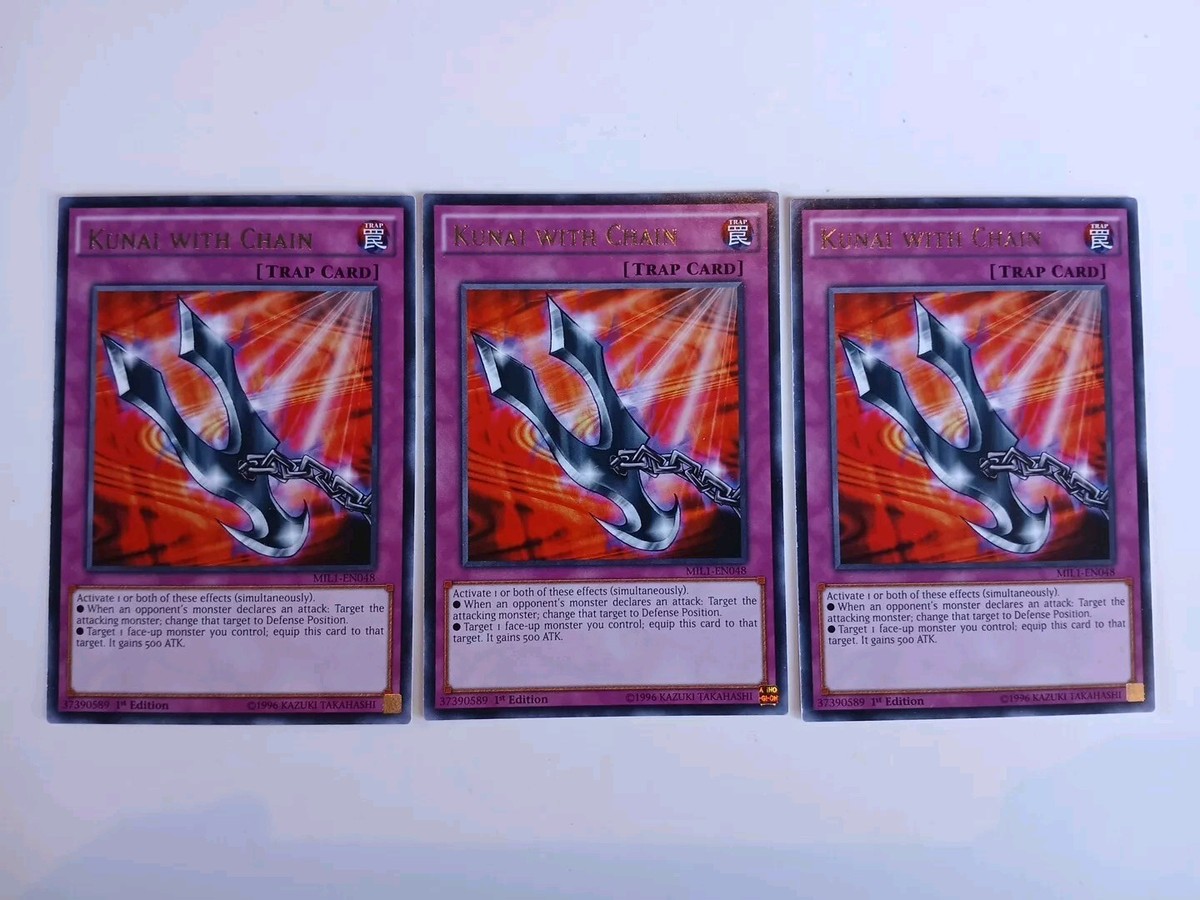 3x YuGiOh! Kunai With Chain MIL1-EN048 Rare 1st Edition | eBay