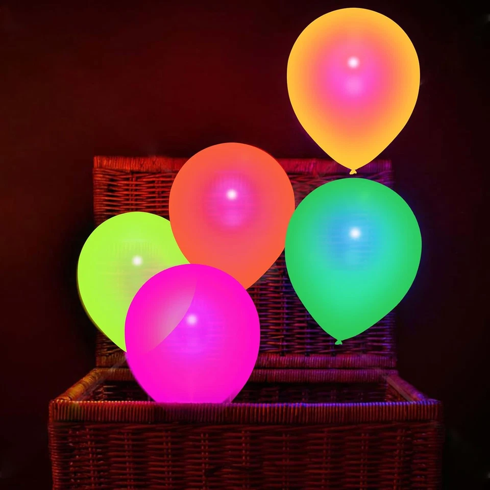 50Pz Palloncini Neon Fluo Palloncini Colorati Trasparenti Palloncini Festa Decor - Immagine 4 di 4