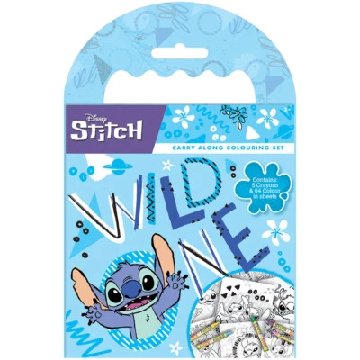 IG DESIGN GROUP Set Colorazione Stitch Porta con te Pastelli Bambini Disney Libro Attività Viaggio