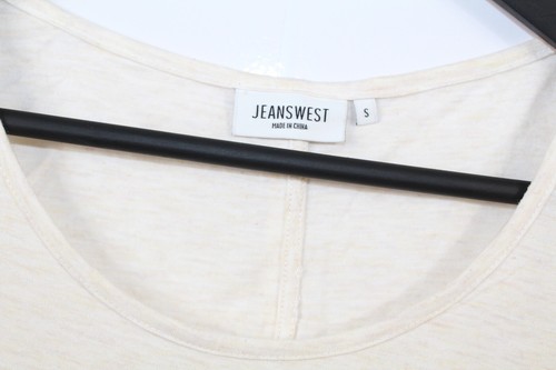 Jeans West Women's 3/4 Sleeved Casual Long Sleeved T-Shirt, Beige, Size S Small - Picture 2 of 5