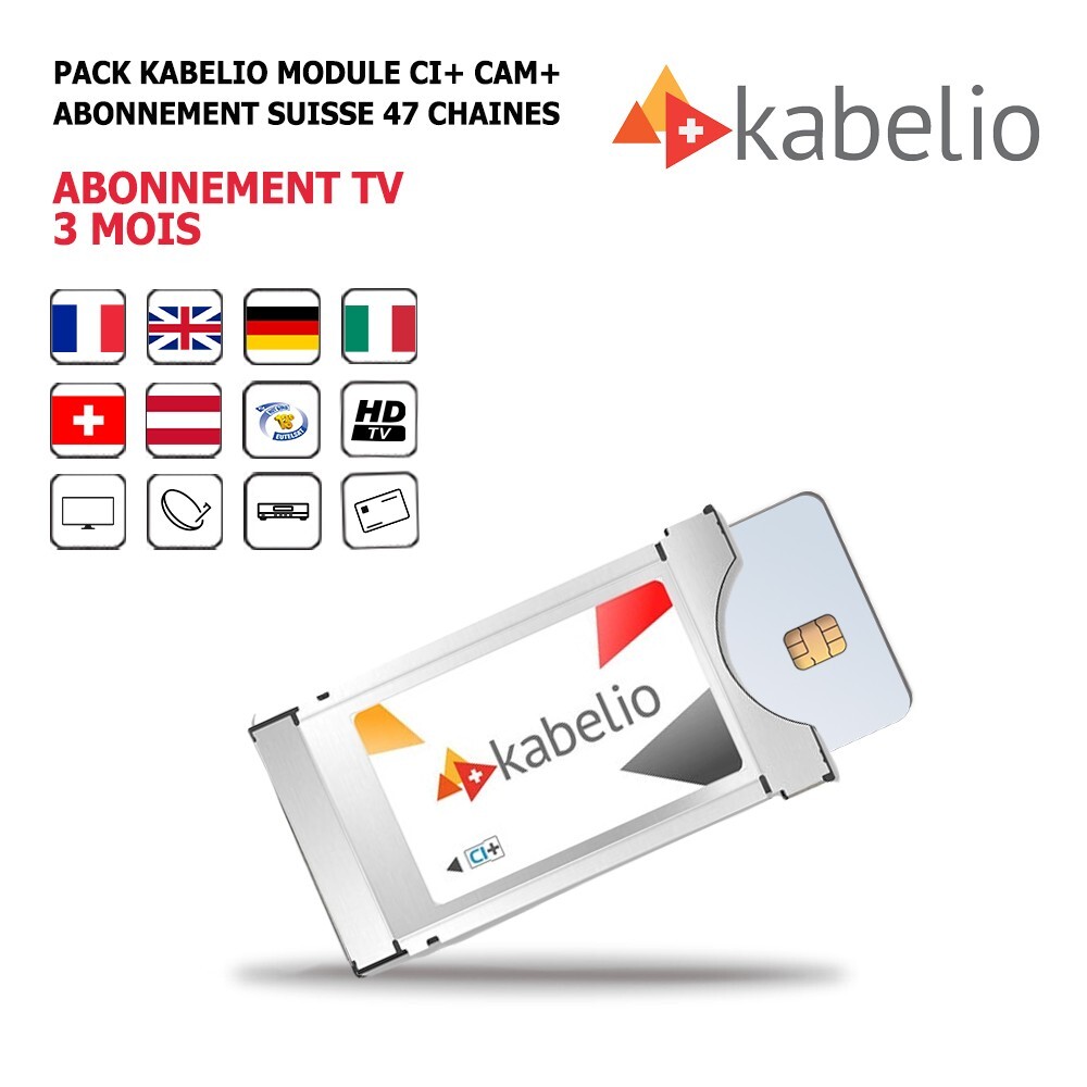 Module Kabelio CI+ avec abonnement 3 mois pour 47 chaînes suisses