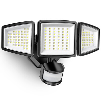 Lepro LED Security Lights, Outdoor Motion Sensor Light, Flood Lights with 3 A...