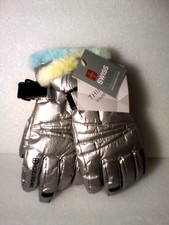 Swiss Tech 3X Thinsulate Ski Gloves Size S/M Ladies Rainbow Fur Trim NEW