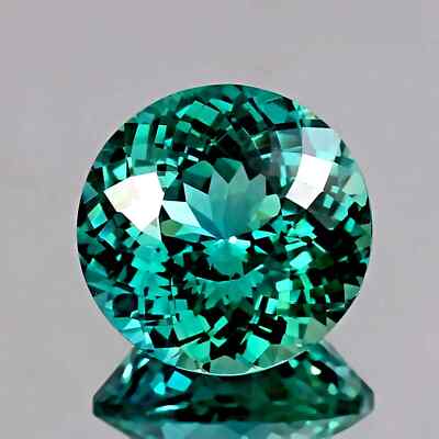 Green Parti Sapphire 12+ Ct Natural Round Cut Loose Gemstone Certified