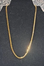 *14k* Marked GOLD PLATED 3mm Herringbone Necklace Chain 20" *MADE IN ITALY* 14k