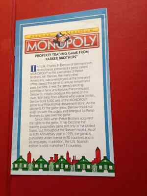 1998 American Deluxe Edition Monopoly Instructions Rules Booklet Book