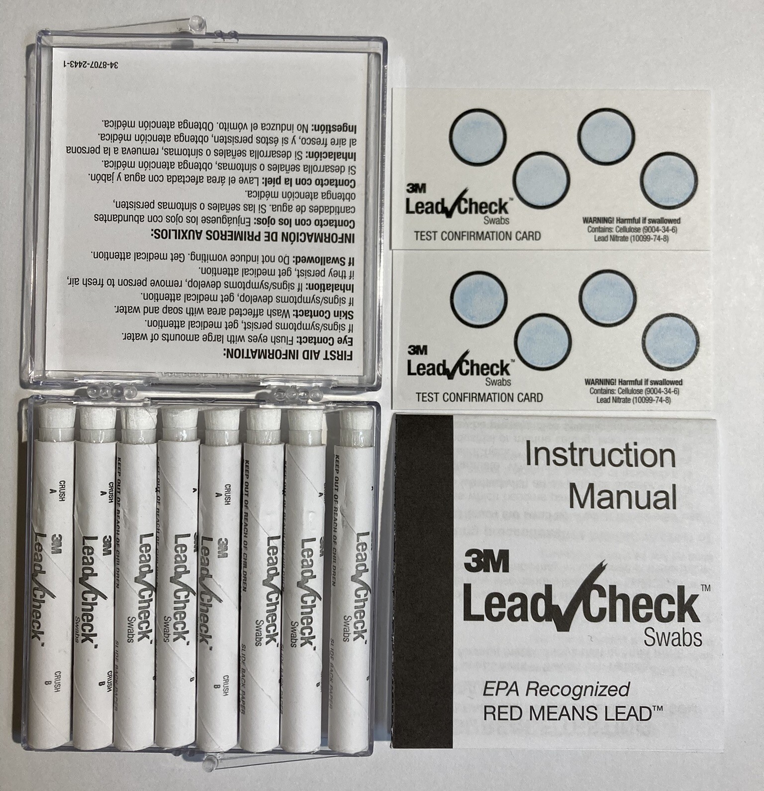 3M Lead Check Instant Lead Testing Swab Kits.  Box of 6 (48 Total). NEW