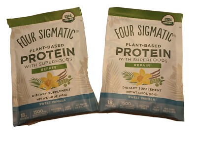 FOUR SIGMATIC Plant-Based Protein Vanilla 2 packs 1.41 oz Repair USDA ORGANIC 