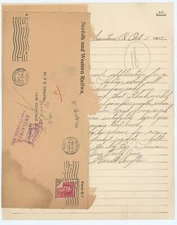 1914 Chesapeake & Ohio Railroad N&W Handwritten Letter Re: Reference Ironton RR