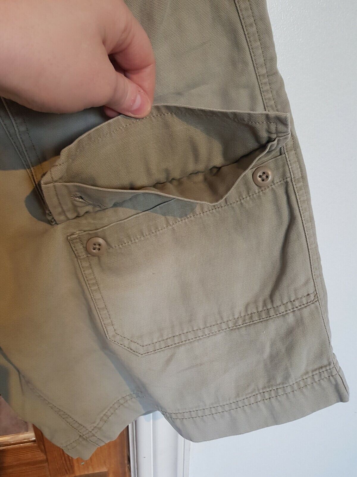 Gap Cargo Shorts khaki Mens W31/32 100percent Cotton Beige combat rare design image 2