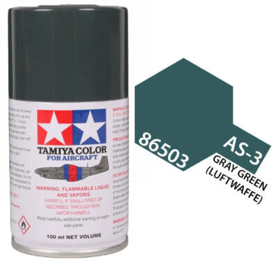 Tamiya 86503 AS-3 Gray Green (Luftwaffe) Aircraft Lacquer Spray Paint 100ml - US