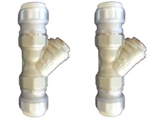 OUTDOOR WOOD BOILER sharkbyte style push on fitting 1" Y STRAINER -  2 pack