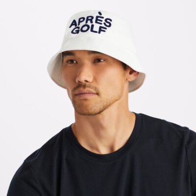 New G/FORE GFORE APRES GOLF WOVEN BUCKET HAT G4AF23H135-SNO WHITE