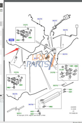 Genuine Land Rover LR3 LR4 RR Sport FRONT AIR SUSPENSION PIPE RH RQB000464