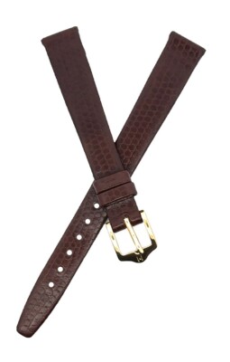 HIRSCH 12mm Women's Brown Genuine Leather Gold Buckle Watch Strap Band