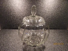 Vintage Lidded Clear Glass Haribo Candy Canister - Stamped Haribo Lakritzen Bonn