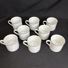 Set of 8 Dansk Tapestries Damask Blue Jack Lenor Larsen Coffee Cups or Mugs