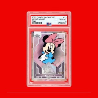 2023 TOPPS CHROME DISNEY 100 PINK REFRACTOR #23 MINNIE MOUSE 178/399 PSA 10
