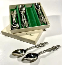 Gorham - Lily - 8 pc Sterling Silver Spoon Set in Original Box 3.18ozt / 4" SS44