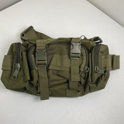 Tactical Bag Olive Green 13 x7  Shoulder Or Hip Multi Pockets Deployment Modular
