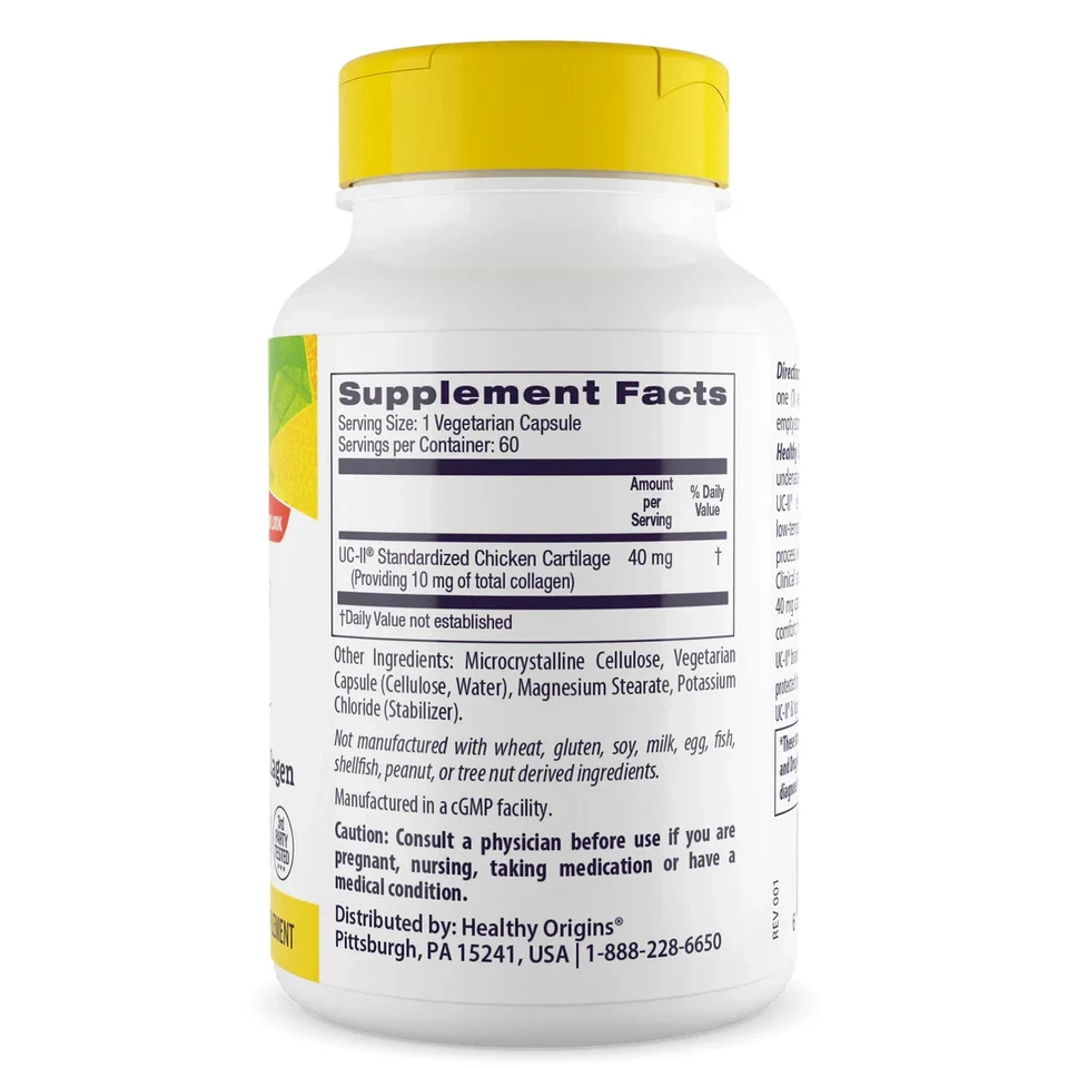 Healthy Origins UC-II 40mg (colágeno tipo II sin desnaturalizar) | 60 cápsulas vegetales Foto 2 de 3
