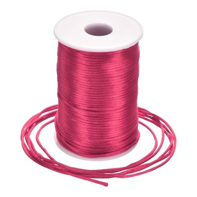 Nylon Satin Cord 2.5mm, 109 Yard Nylon String for Bracelet Rose Red